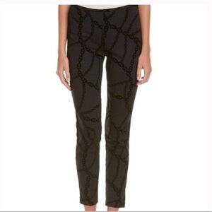 J. McLaughlin Velvet Flocked Regina Stretch Pants Size 6